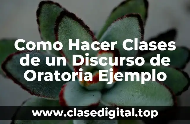 Como Hacer Clases de un Discurso de Oratoria Ejemplo