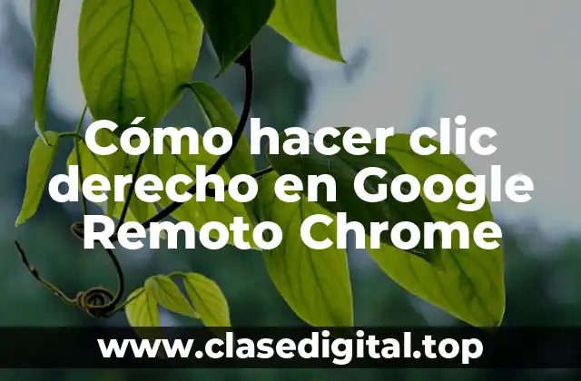 Cómo hacer clic derecho en Google Remoto Chrome