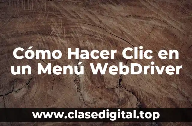Cómo Hacer Clic en un Menú WebDriver