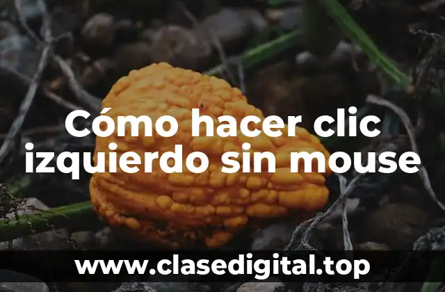 ¿Qué es hacer clic izquierdo sin mouse y para qué sirve?