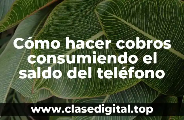 Cómo hacer cobros consumiendo el saldo del teléfono