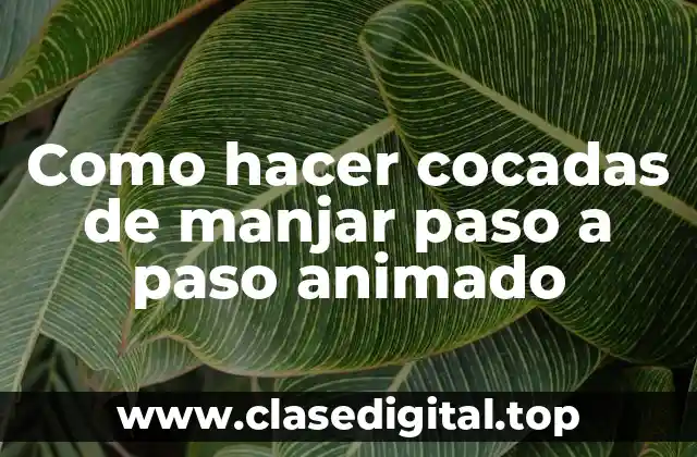 Como hacer cocadas de manjar paso a paso animado