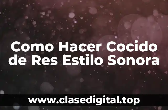 ¿Qué es el Cocido de Res Estilo Sonora?