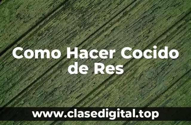 Qué es un Cocido de Res y Para Qué Sirve