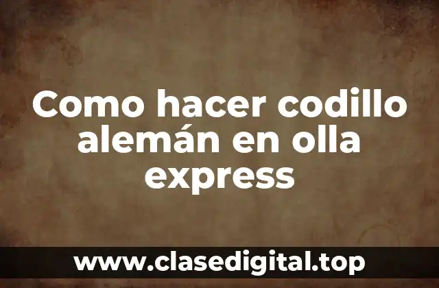 ¿Qué es el codillo alemán y para qué sirve?