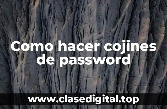Como hacer cojines de password