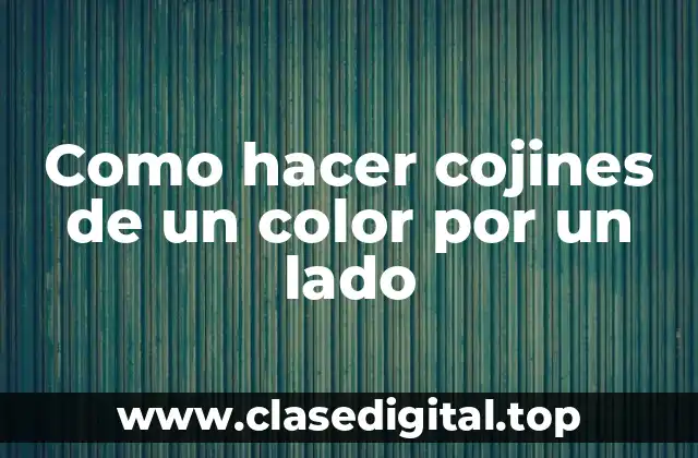 Como hacer cojines de un color por un lado