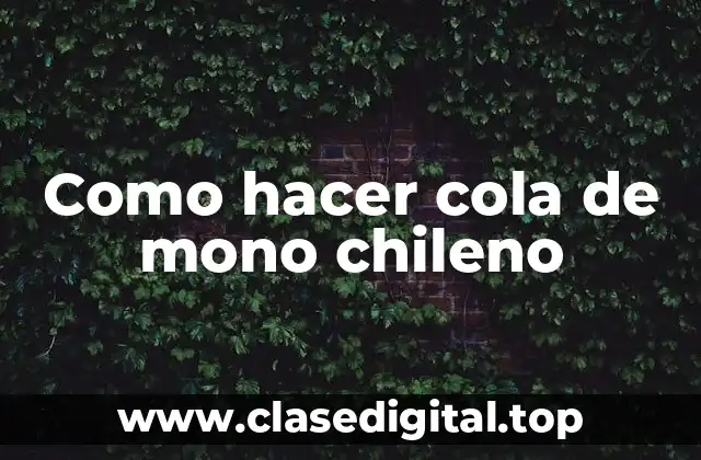 Como hacer cola de mono chileno