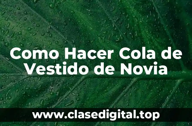 Como Hacer Cola de Vestido de Novia