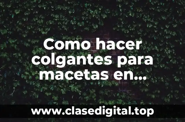 Como hacer colgantes para macetas en macrame