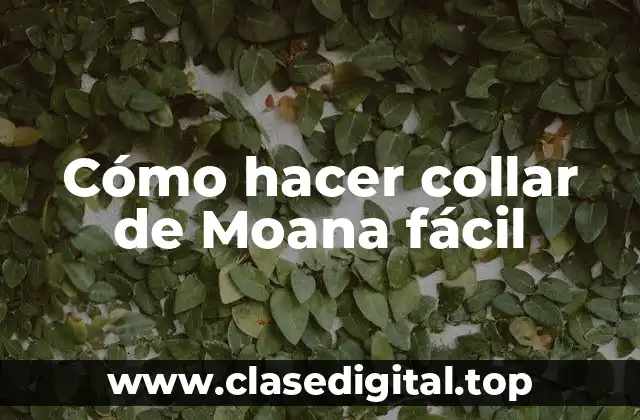 Cómo hacer collar de Moana fácil