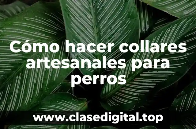 Cómo hacer collares artesanales para perros