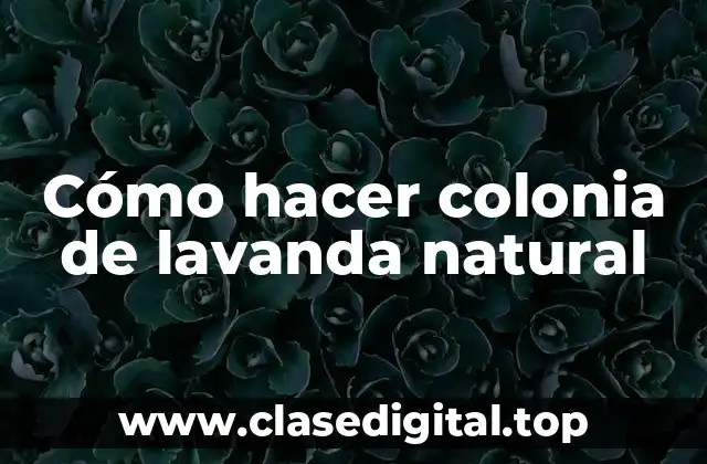 Cómo hacer colonia de lavanda natural