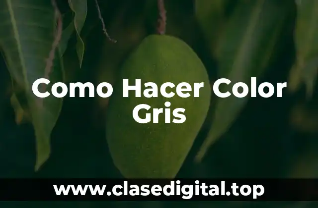 Como Hacer Color Gris