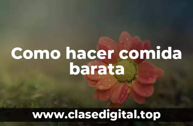 Como hacer comida barata