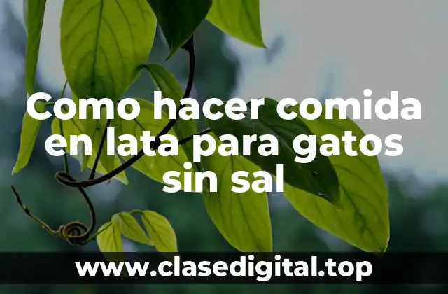 Como hacer comida en lata para gatos sin sal