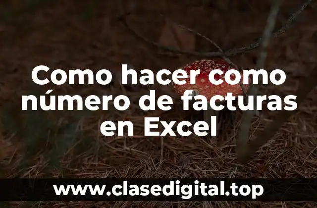 Como hacer como número de facturas en Excel