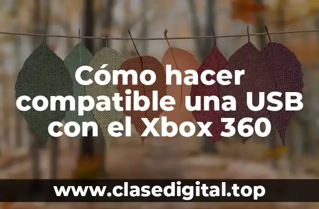 Cómo hacer compatible una USB con el Xbox 360
