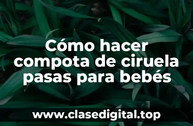 Cómo hacer compota de ciruela pasas para bebés