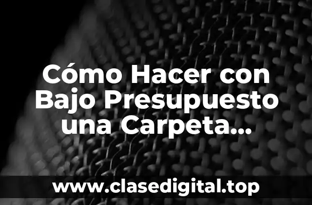 Cómo Hacer con Bajo Presupuesto una Carpeta Corporativa