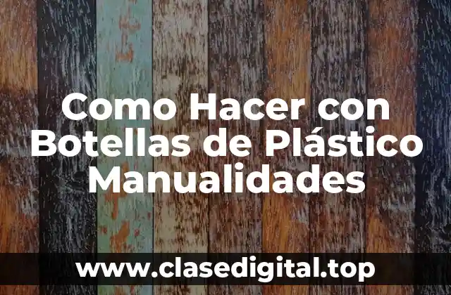 Botellas de Plástico como Material para Manualidades