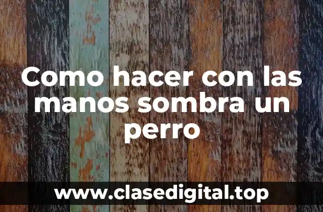 Como hacer con las manos sombra un perro