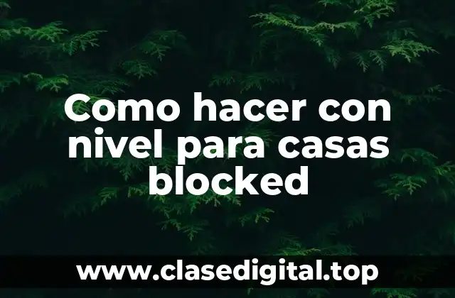 Como hacer con nivel para casas blocked