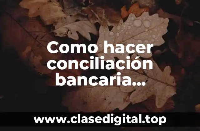 Como hacer conciliación bancaria contabilidad