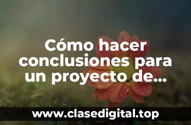 Cómo hacer conclusiones para un proyecto de investigación