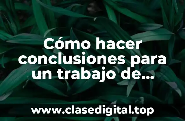 Cómo hacer conclusiones para un trabajo de investigación