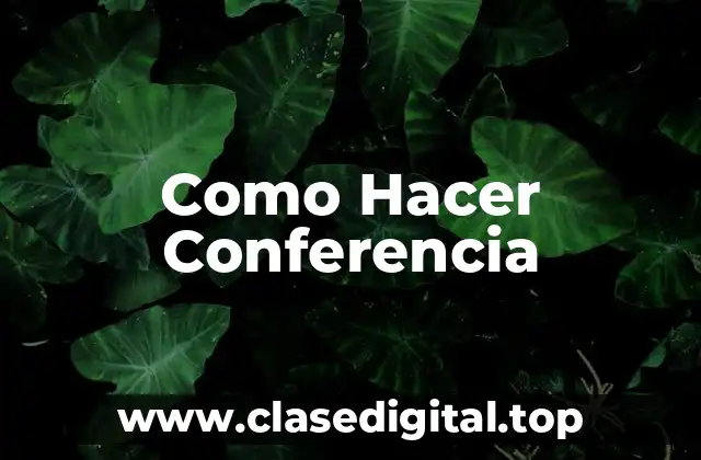 Como Hacer Conferencia
