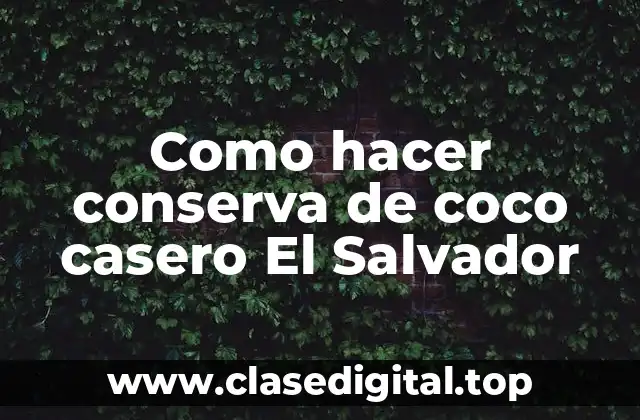 Como hacer conserva de coco casero El Salvador