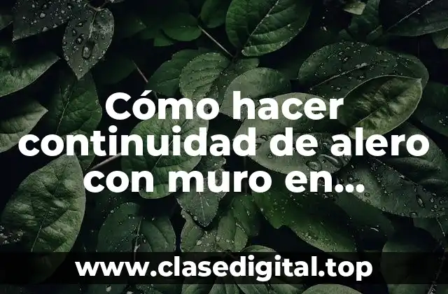 Cómo hacer continuidad de alero con muro en ArchiCAD