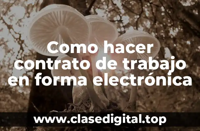 Como hacer contrato de trabajo en forma electrónica