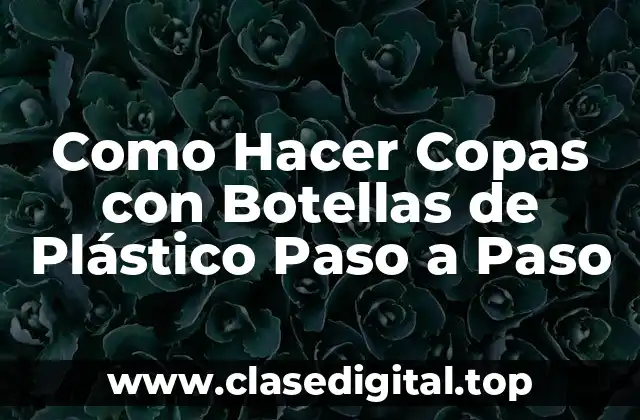 Como Hacer Copas con Botellas de Plástico Paso a Paso