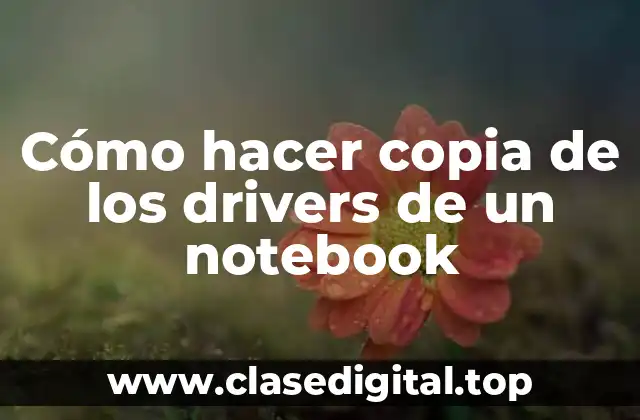 Cómo hacer copia de los drivers de un notebook