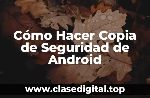 Cómo Hacer Copia de Seguridad de Android
