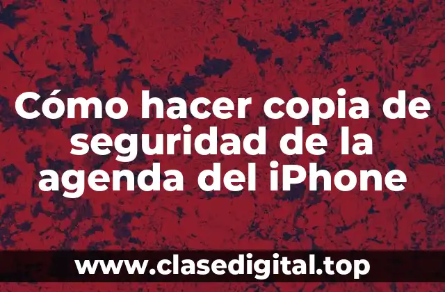 Cómo hacer copia de seguridad de la agenda del iPhone