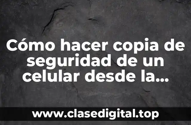 Cómo hacer copia de seguridad de un celular desde la computadora