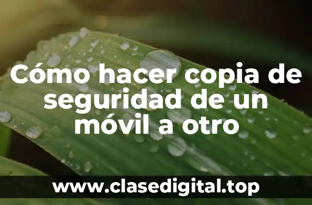 Cómo hacer copia de seguridad de un móvil a otro