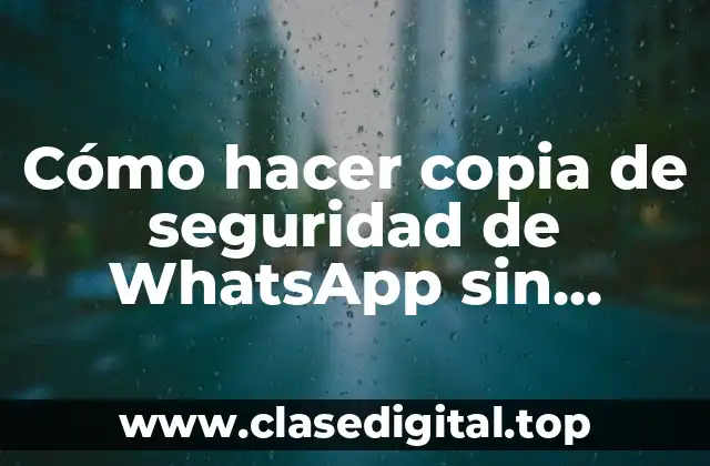 Cómo hacer copia de seguridad de WhatsApp sin espacio
