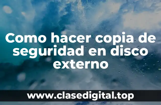 Como hacer copia de seguridad en disco externo