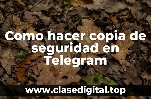 Como hacer copia de seguridad en Telegram