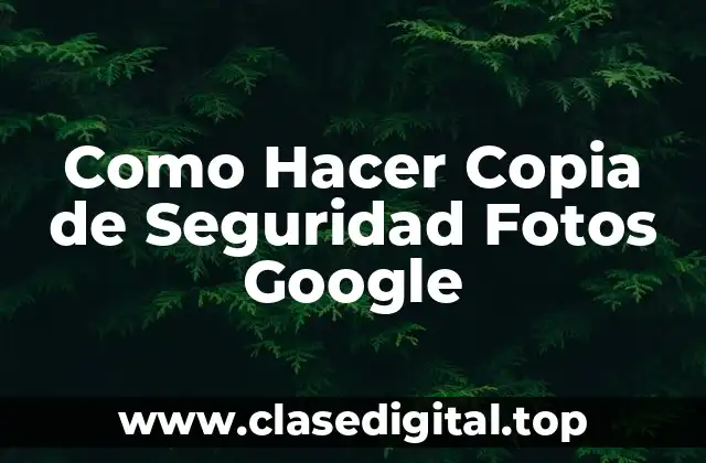 Como Hacer Copia de Seguridad Fotos Google