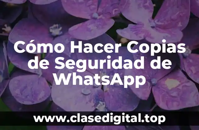Cómo Hacer Copias de Seguridad de WhatsApp