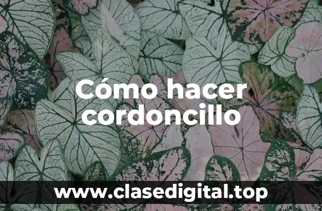 Cómo hacer cordoncillo