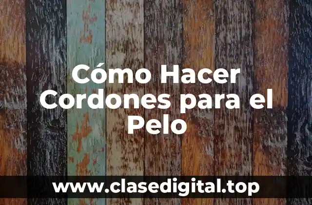 Cómo Hacer Cordones para el Pelo