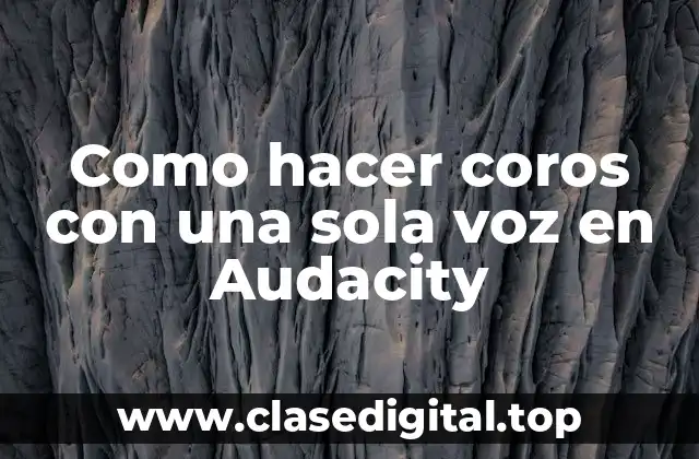 Como hacer coros con una sola voz en Audacity