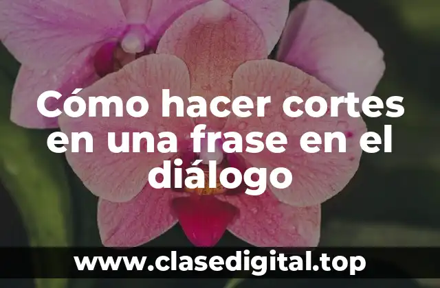 Cómo hacer cortes en una frase en el diálogo