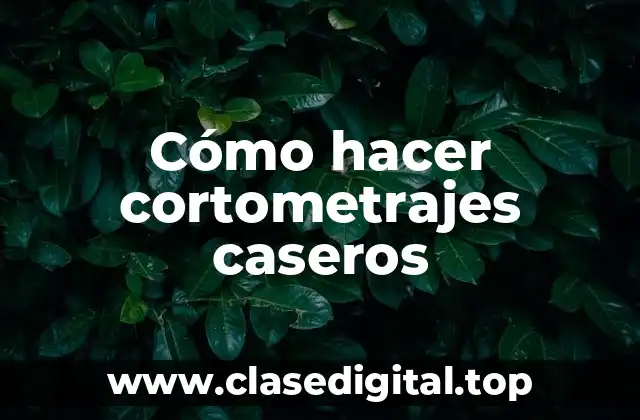Cómo hacer cortometrajes caseros